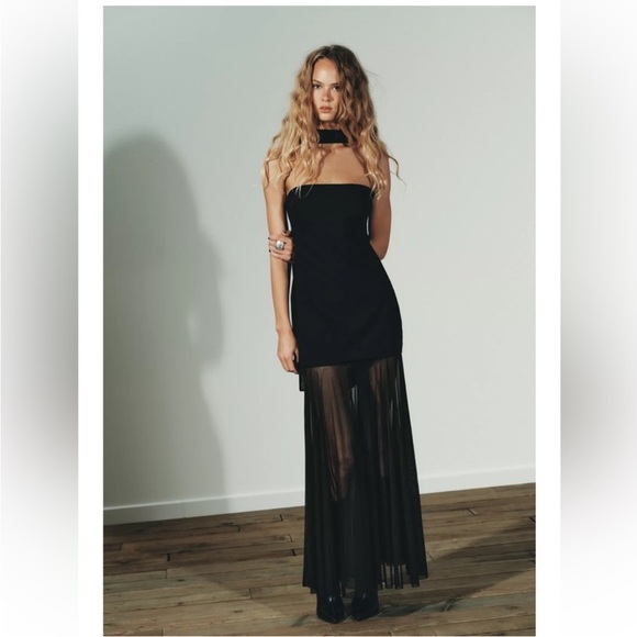 ZARA COMBINED DRESS WITH TRANSPARENCIES - Picture 6 of 16